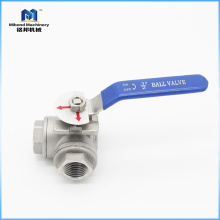 Standard1 1/2" CF8M Stainless Steel 3 Way Screwed End Ball Valve